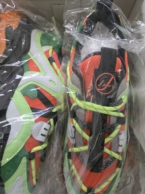 Javi Men  Neon Orange & Green Athletic Sneakers